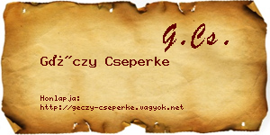 Géczy Cseperke névjegykártya